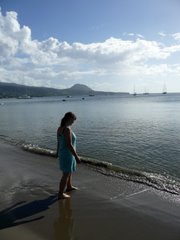 Mari goes swimming
